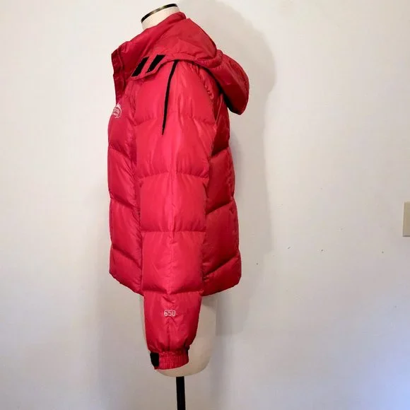 DOWN Jacket RED Montana Mountaineering HOOD Small - Picture 3 of 15